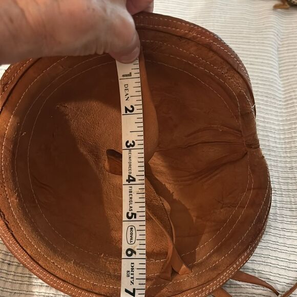 Vintage Traditional Brazilian Leather Kids Hat Vaqueiro Cowboy Brown - Picture 5 of 8